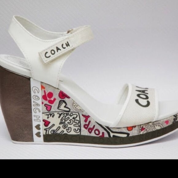 EUC Coach Poppy Addisen Wedge Heels 5B - Picture 1 of 14